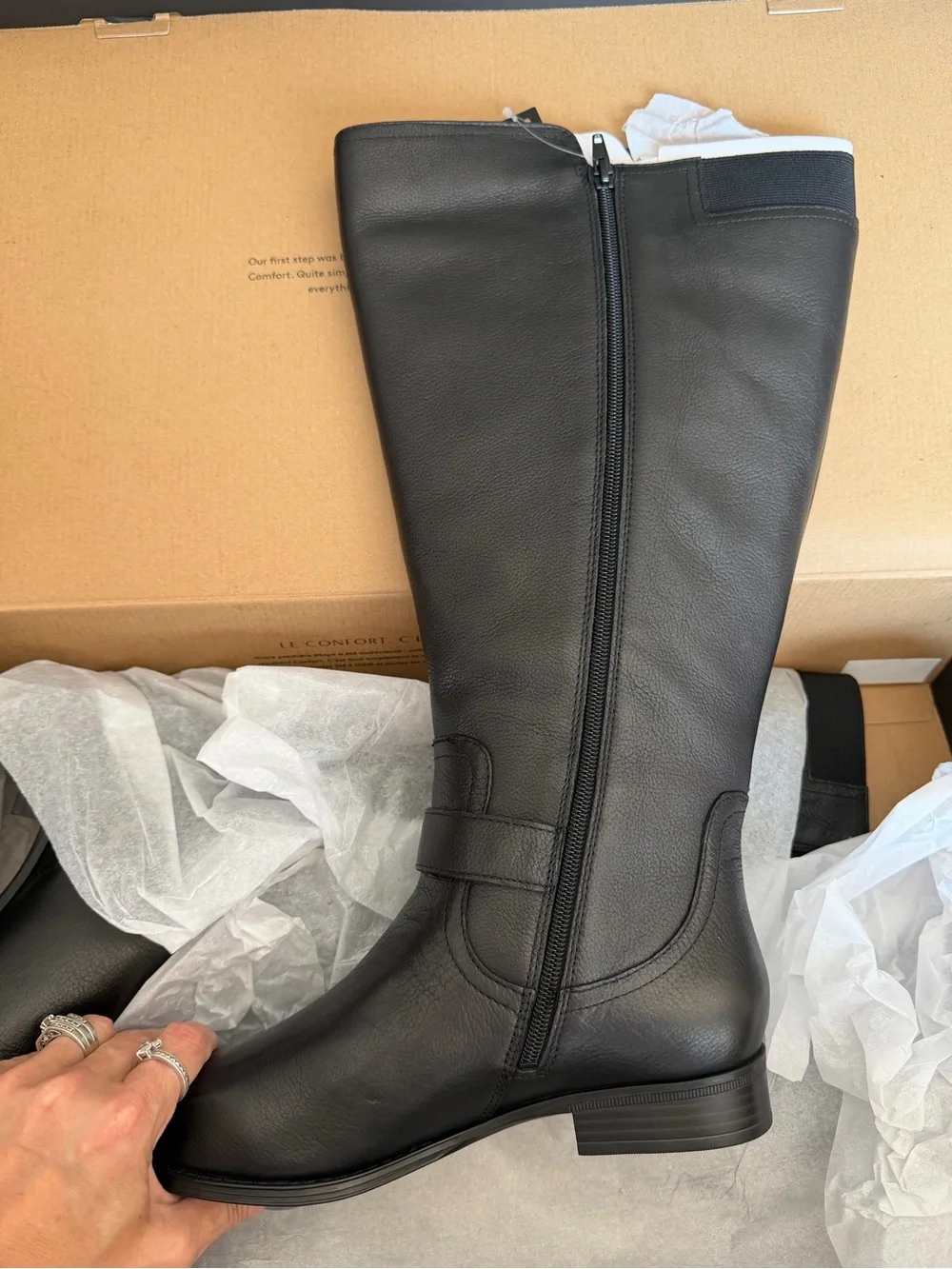 Naturalizer Jaya Riding Boot- Extra Wide Calf- Black